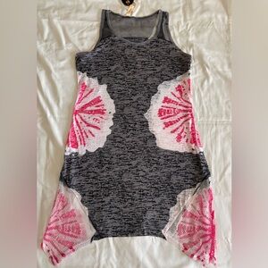 Shoreline Gray and White Sheer Plus Size Dress